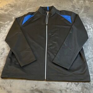 PGA Tour Golf Full Zip Jacket Lightweight Sweater Black Blue Mens Extra Large